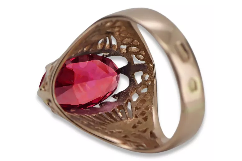 Russische sowjetische Rose 14 Karat 585 Gold Alexandrit Rubin Smaragd Saphir Zirkon Ring vrc084