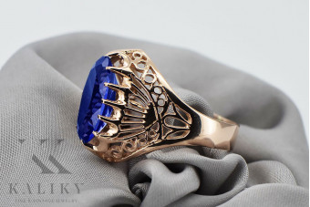 Sterling Silver Rose Gold Plated Sapphire Ring vrc020rp