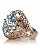 Russische sowjetische Rose 14 Karat 585 Gold Alexandrit Rubin Smaragd Saphir Zirkon Ring vrc084