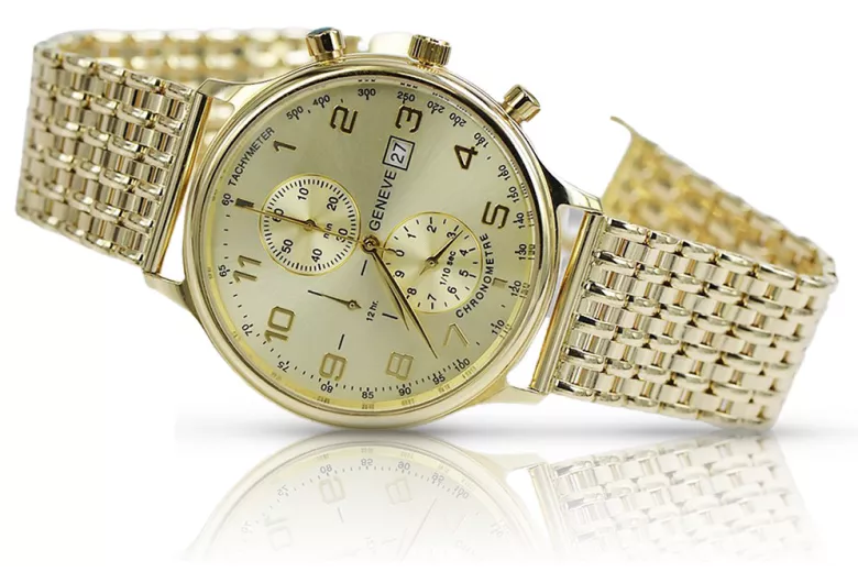 Reloj de hombre en oro amarillo 14k 585 Geneve mw005ydy&mbw013y