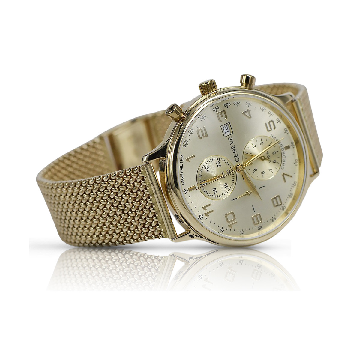 Reloj de Hombre en Oro Amarillo 14k 585 Geneve mw005y&mbw014y