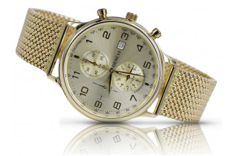 Ceas bărbătesc din aur galben 14k 585 Geneve mw005y&mbw014y