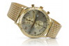 Reloj de oro amarillo italiano de 14k para hombre Geneve mw007y&mbw014y