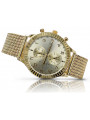 Reloj de oro amarillo italiano de 14k para hombre Geneve mw007y&mbw014y