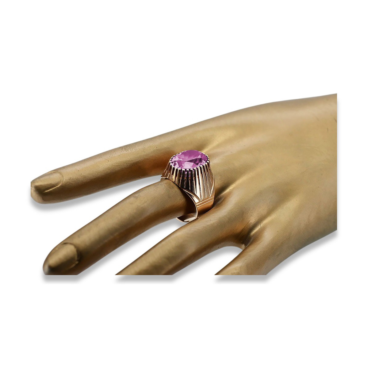 Russische sowjetische Rose 14k 585 Gold Alexandrit Rubin Smaragd Saphir Zirkon Ring vrc014