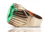 Smaragd Ring in Originales Vintage-Roségold 14 Karat, Russisch Sowjetischer Stil vrc048 style vrc048