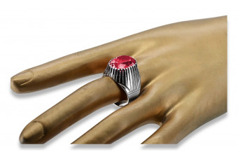 Sterling Silver 925 Ruby Ring Vintage Soviet Style vrc048s