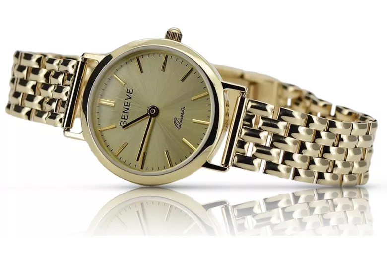 Reloj de oro para hombre Geneve ★ zlotychlopak.pl ★ Pureza de oro 585 333 Precio bajo!