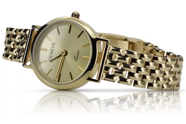 Reloj de oro para hombre Geneve ★ zlotychlopak.pl ★ Pureza de oro 585 333 Precio bajo!