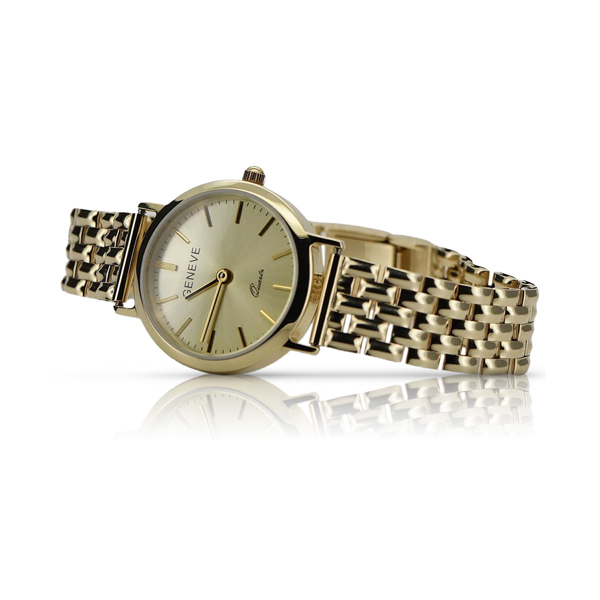 Gold men's watch Geneve ★ zlotychlopak.pl ★ Gold purity 585 333 Low Price!