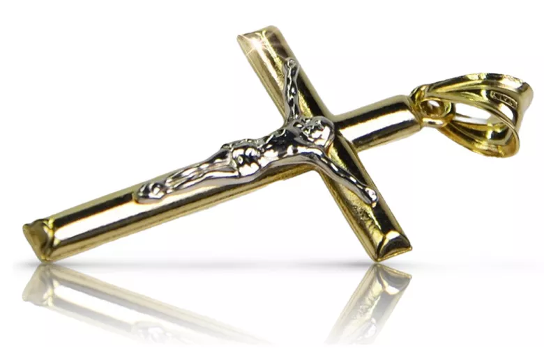 Cruz ★ Católica de Oro russiangold.com ★ Oro 585 333 Precio bajo