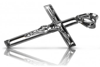 "Elegant 14K White Gold Italian Catholic Cross Pendant" ctc001w ctc001w