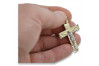 14K Yellow White Gold Catholic Jesus Cross ctc003yw