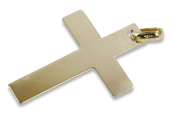 Cruz católica de Jesús en oro blanco amarillo de 14 quilates ctc003yw