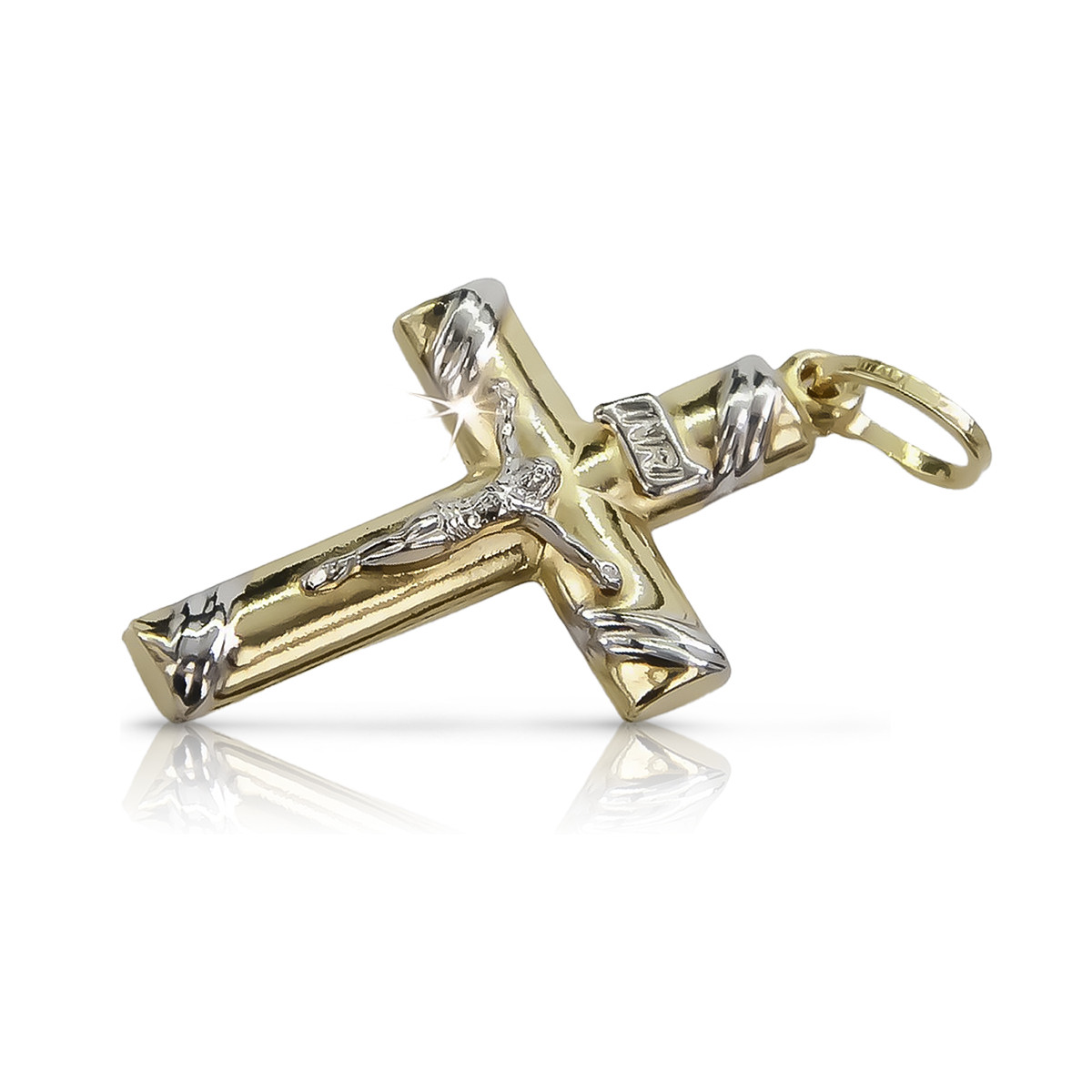 Cruz ★ Católica de Oro russiangold.com ★ Oro 585 333 Precio bajo