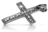 Pendentif Croix Catholique en Or Blanc 14 carats ctc006w ctc006w