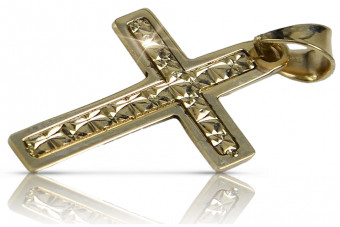 14K Yellow Gold Catholic Cross Pendant with Jesus Crucifix White Gold Cross Necklace ctc006