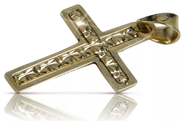 Golden Catholic Cross ★ russiangold.com ★ Gold 585 333 Low price