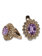 Elegante Amethyst-Ohrringe in Original Vintage-Roségold 14 Karat vec125 Vintage vec125