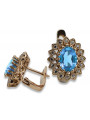 Boucles d'oreilles vintage en aigue-marine et or rose 14 carats vec125. Vintage vec125