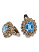 "Original Vintage Aquamarine Stud Earrings in 14k Rose Gold vec125" Vintage vec125