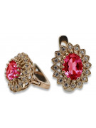 "Boucles d'oreilles en rubis et or rose 14 carats 585 vintage vec125" Vintage vec125