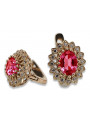 "Boucles d'oreilles en rubis et or rose 14 carats 585 vintage vec125" Vintage vec125