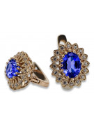 Original Vintage Sapphire 14K Rose Gold Earrings vec125 vec125