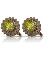 Aretes de oro rosa antiguo con peridoto amarillo vec125