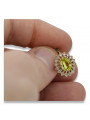 Cercei vintage din aur roz de 14k, Peridot galbe vec125