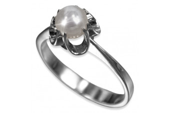 Bague en argent sterling 925 avec perle et pierres précieuses vrpr001s