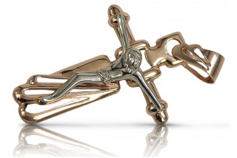 Goldenes katholisches Kreuz ★ russiangold.com ★ Gold 585 333 Niedriger Preis