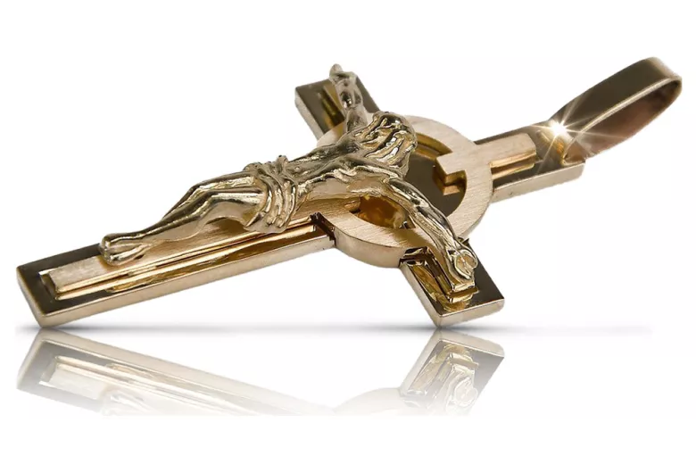 Cruz ★ Católica de Oro russiangold.com ★ Oro 585 333 Precio bajo