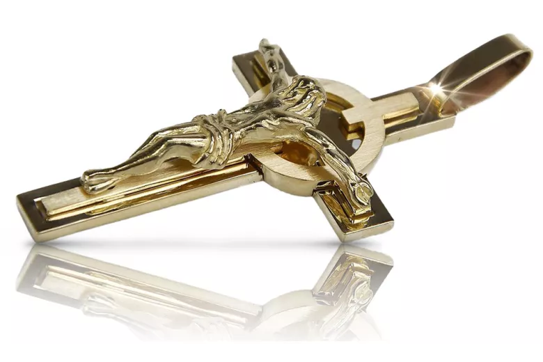 Cruz ★ Católica de Oro russiangold.com ★ Oro 585 333 Precio bajo