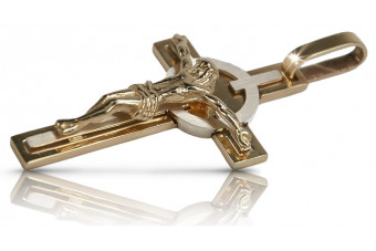 Златен католически кръст ★ russiangold.com ★ злато 585 333 Ниска цена