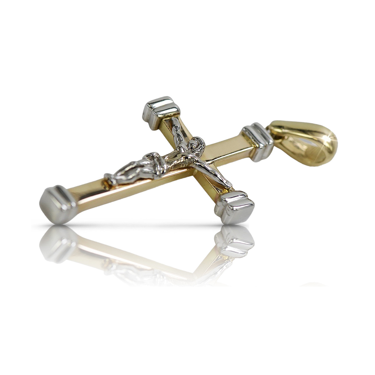 Golden Catholic Cross ★ russiangold.com ★ Gold 585 333 Low price