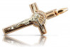 "14K Rose Gold Vintage Soviet Catholic Jezus Cross Pendant" ctc024r ctc024r