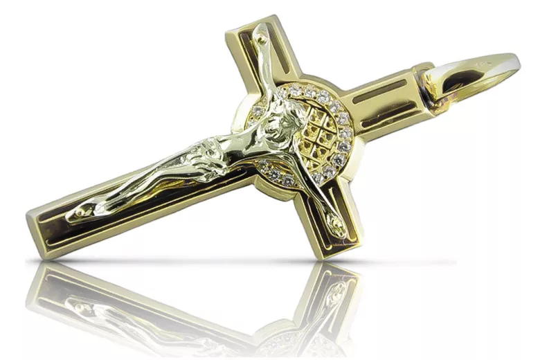 Golden Catholic Cross ★ russiangold.com ★ Gold 585 333 Low price