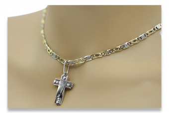 "14K White Gold 585 Catholic Crucifix Pendant with Jesus" ctc025w ctc025w