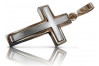 Croix catholique en or rose 14 carats et blanc vintage - 14K Or Rose Blanc ctc026rw