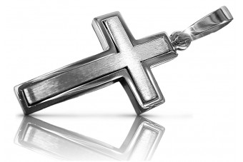 Pandantiv crucifix catolic din aur alb 14k ctc026w ctc026w