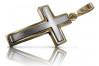 "Croix Catholique Vintage en Or Jaune Blanc et Rose 14k d'Italie" ctc026yw ctc026yw