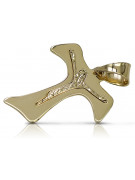 Cruz de oro con una cadena ★ zlotychlopak.pl Sello de oro 585 333 ¡★ Precio bajo!