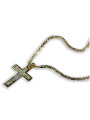 Włoski żółty krzyż katolicki z 14-karatowego złota 