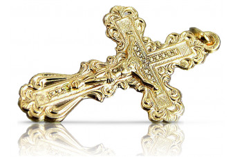 Croix orthodoxe en or jaune 14 carats oc002y