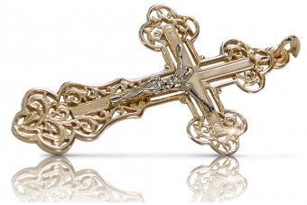 Croix orthodoxe en or jaune 14 carats oc003y