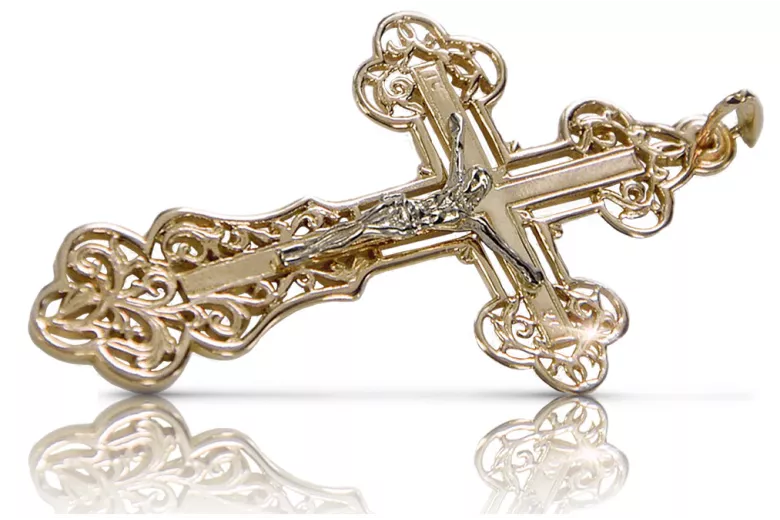 Gold Orthodox Cross ★ russiangold.com ★ Gold 585 333 Low price