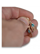 Exquisite Aquamarin Ohrringe in Original Vintage 14k Roségold vec067 vec067