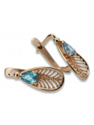 "Elegant Vintage Aquamarine Earrings in 14K Rose Gold vec067"  Vintage vec067