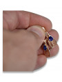 "Safir Original Vintage cu Aur Roz de 14k 585 Cercei vec067" Vintage vec067